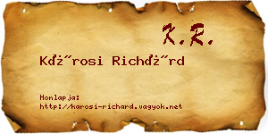 Károsi Richárd névjegykártya
