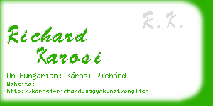 richard karosi business card